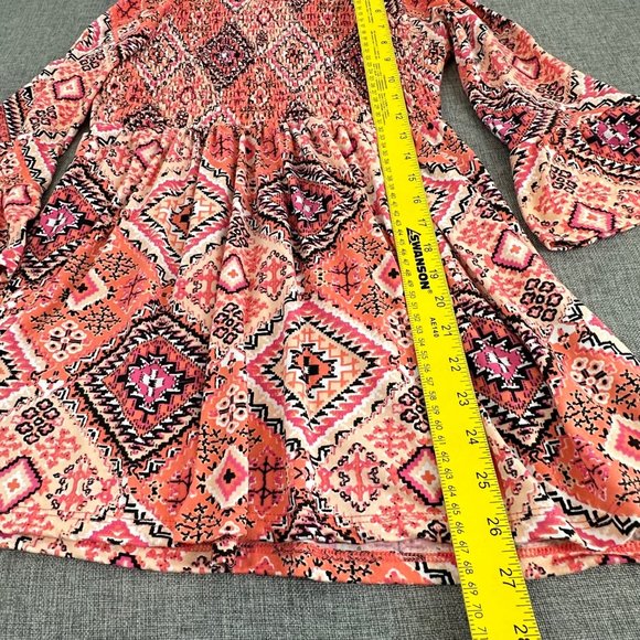 Bobbie Brooks Babydoll Top Pink Tan Orange White Black Small 3/4th Bell Sleeves - Picture 5 of 12